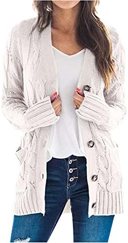 Cor de tamanho sólido feminino Cardigan Premium Knit Sweater com blusas de cardigã longas grandes