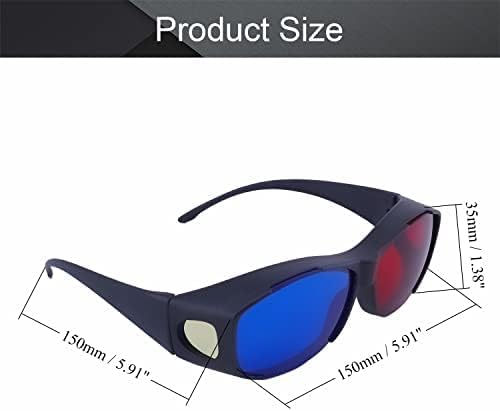 OTHMRO 1PCS DURÍVEL 3D Estilo de estilo 3d Visualizando óculos de jogo 3D Voas de jogo Red Blue