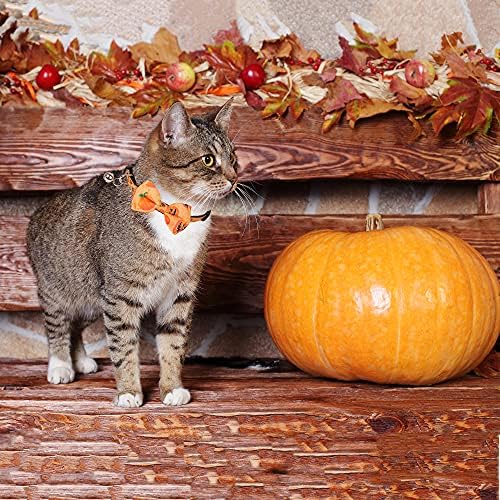 ADOGGYGO Halloween Cat Collars com Bow Bell, colarinho de gato breakaway com colarinho de gatinho