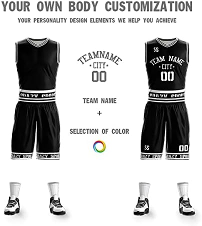 Personalize seu próprio nome e número de uniforme de uniforme de camisa de basquete reversível para homens/mulheres/jovens