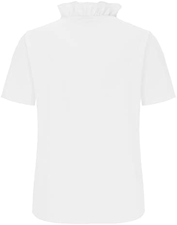 Camiseta de brunch meninas adolescentes de manga curta longa 2023 pescoço de colarinho vil de pescoço peplum blusa