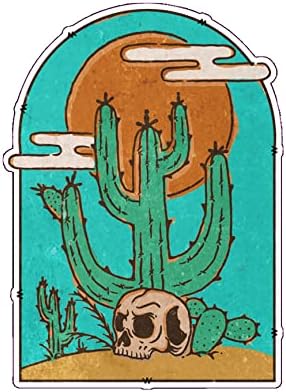 Wickedgoodz cactus crânio deserto decalque vinil - adesivo de para -choque ocidental - para laptops Tumblers
