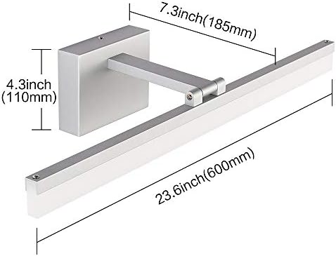 SOLFART 23,6 polegadas 3 Temperatura de cor Dimmível Luz ajustável moderna para luminárias de banheiro
