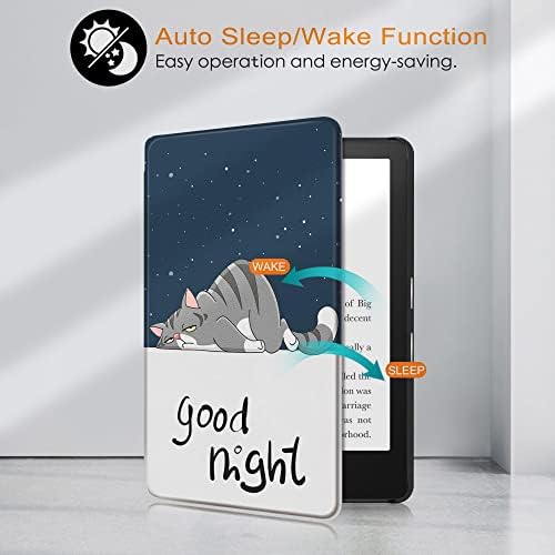 Caixa à prova de água para 6 Kindle Paperwhite 2018 - Capa inteligente de couro PU com despertar/sono