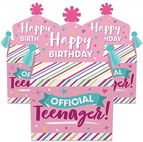 Big Dot of Happiness Girl 13th Birthday - Tratar favores da festa da caixa - Party Official para