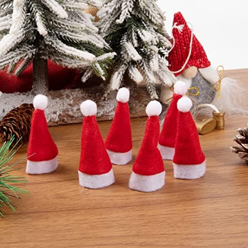 36 PCS Mini Hats de Papai Noel- Chapéu de Lollipop de Natal para Crafts- Mini Papai Noel Chap