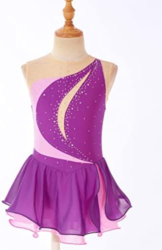 Vestido de garotas para crianças vencedoras sem mangas Rhinestone Vestido de dança de balé de balé