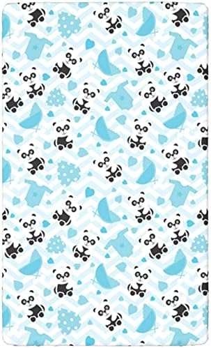 Folha de berço com tema de panda, colchão de berço padrão folhas de cama de colchão de berço, lençóis de colchão