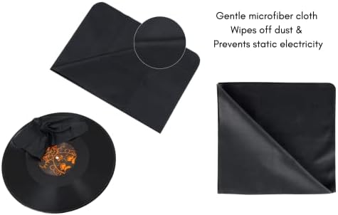 Kit de limpeza de registros de vinil - pincel de fibra de carbono antiestático, spray e pano de microfibra, conjunto