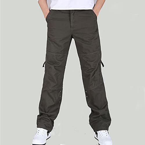 Calças masculinas, calças de carga de cintura elástica casual masculinas para caminhadas Treino