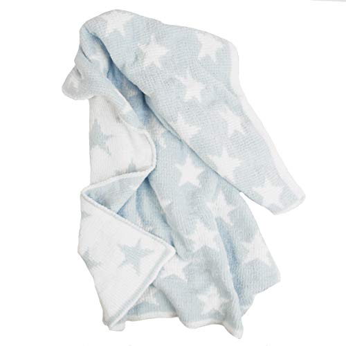 Girotos Ultra Soft reversível Chenille Baby Blanket, para meninos e meninas, estrelas, azul, 30 x 40