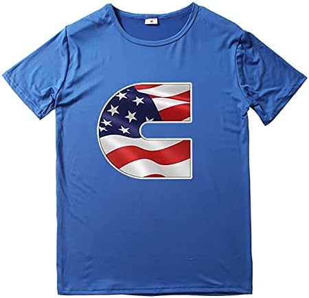 Camisa masculina de verão camisetas gráficas masculinas 3d 4 de julho Padrão de bandeira Trintage T camisetas camiseta