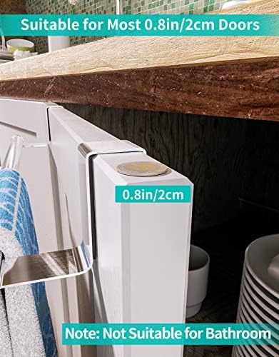 Hapirm Kitchen Tootom Solder, duplo expansível sobre o suporte do toalheiro do armário, cabide