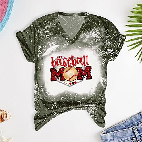 Camisas fofas para mulheres, camisetas de mamãe de beisebol camisas gráficas engraçadas camisetas