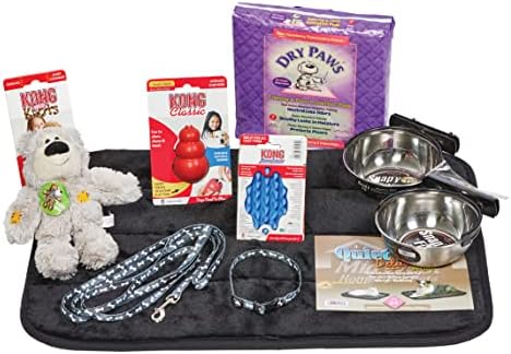 Kit inicial de filhotes para raças de cães médios, o kit inclui: Kong Classic Toys & Treats | Leash Cão Leash &