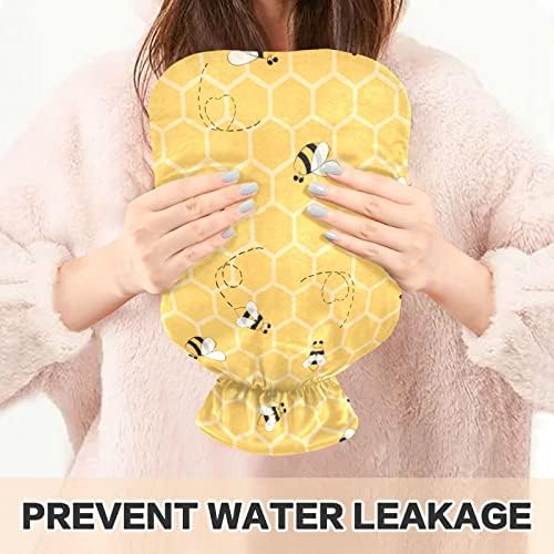 Garrafas de água quente com abelhas amarelas para abelhas de água quente para alívio da dor, aquecimento de mãos,