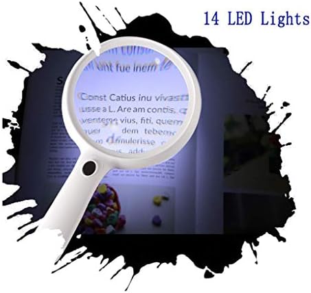 Ligma da mão portátil Heimp ， Vidro de Mensificador LED LED, Lente de leitura para livros Mapa de jornais