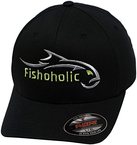 Chapéu de pesca Fishoholic - 8 cores e 3 tamanhos - Flexfit e Snapback Trucker Faça um presente de
