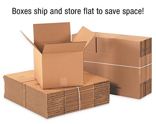 Caixas rápidas BF997 Caixas de papelão, 9 x 9 x 7 , corrugado de parede única, para embalagem, envio,