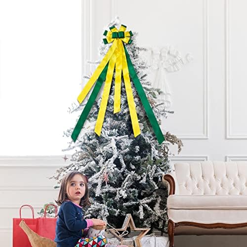 Afeidd Natal Big Cor Bow árvore de Natal Top Spell Ribbon Bow Christmas Ornament Party Decorações de