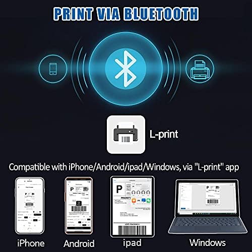 Impressora de etiqueta térmica Neflaca Bluetooth 4x6, impressora de remessa sem fio portátil de