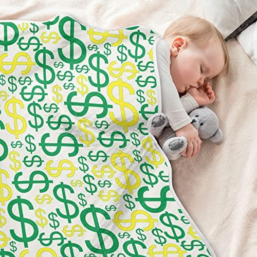 Cobertores de bebê de sinal de dólar para meninos super macio e quente criança cobertores para meninas