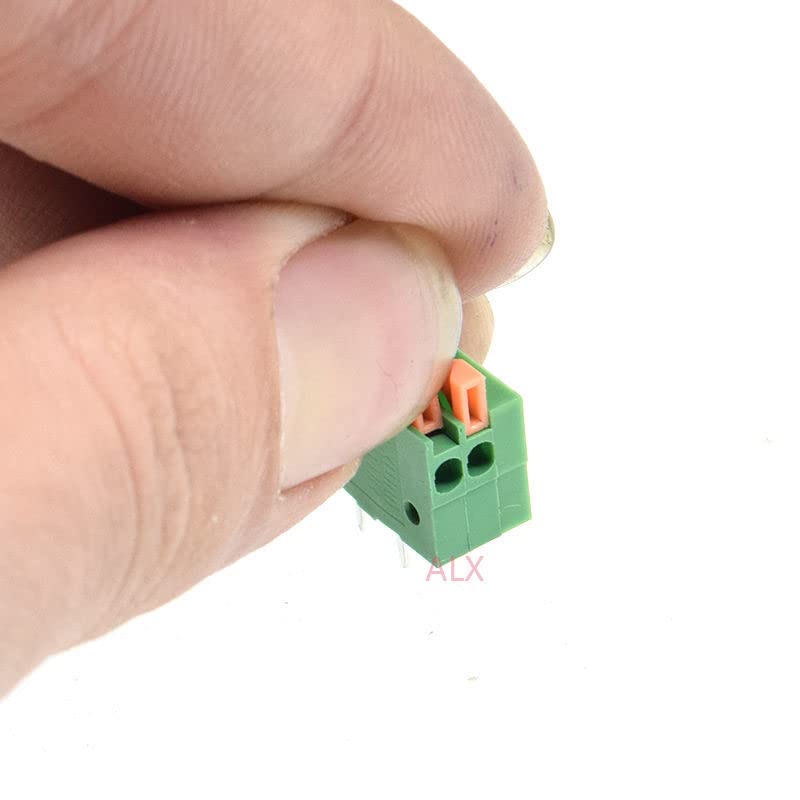 10pcs KF141R 2 PIN do conector do bloco de mola de mola de 2,54 mm ângulo reto 2p 2p para splicing