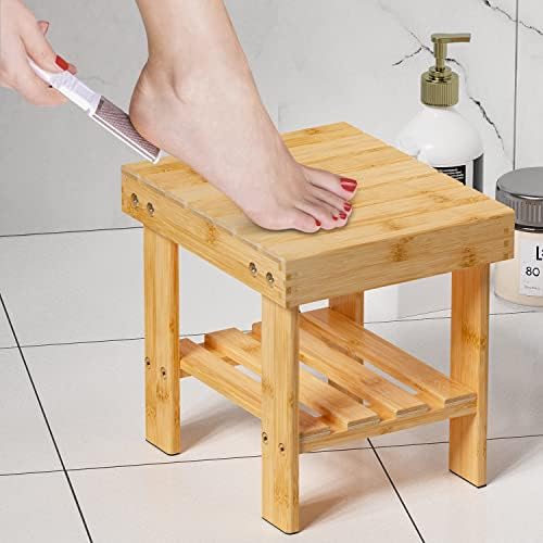 Zhuoyue chuveiro banquinho para barbear as pernas de madeira