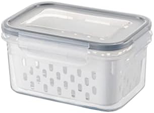 Duas camadas drenando cesta fresca manutenção de caixa de cozinha caixa selada plástico fresco de
