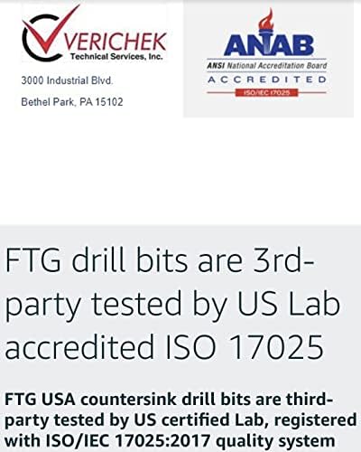 FTG USA Countersink Drill Bit Set 3 PC 8 com 12 PC Substituição cônica Rettersink Bit Mesmo