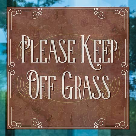 CGSignLab | Por favor, mantenha -se fora da grama -Cartão Victoriano Janela se apegando | 8 x8