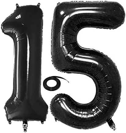 Número 15 balões de 32 polegadas de balão digital alfabeto 15º aniversário Balões dígitos 15 balões de