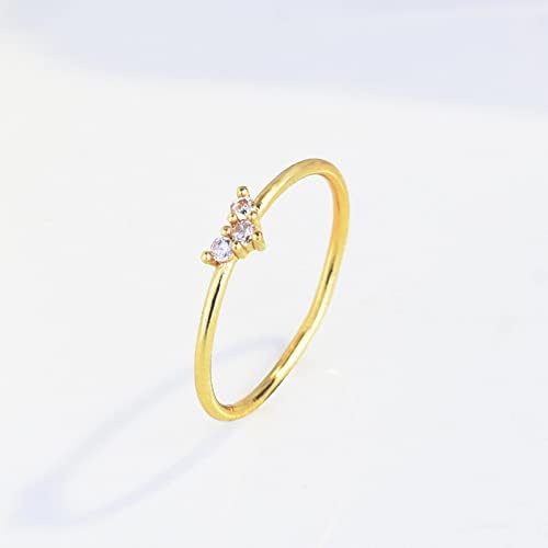 Anéis vintage para mulheres anel de ouro incrustado com diamante de zircão extremamente esbelto anel