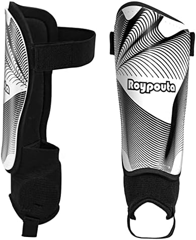 Roypouta Shin Guards Juventude de futebol, canela e tornozelo Proteção infantil canela de futebol,