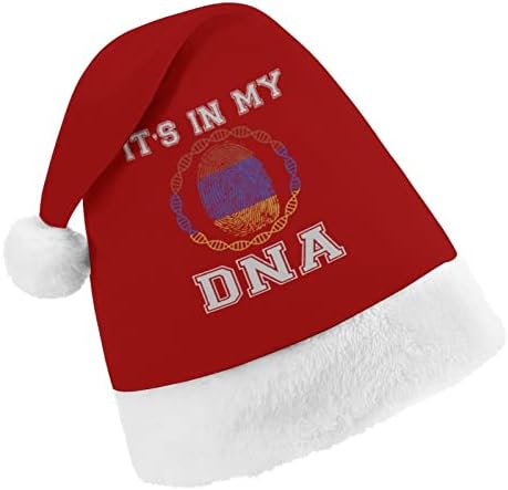 DNA Armênia Bandeira Plelight Christmas Hat de chapéu travesso e bom Papai Noel com borda de pelúcia e decoração