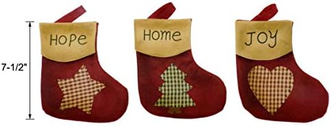 CvhomedEco. Design vintage primitivo 7-1/2 polegadas Árvore de Natal pendurada meias com mensagens costuradas