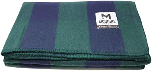 M McGuire Gear Warm Wool Bunkhouse Plaid Plain para acampar, casa, sobrevivência ou primeiros socorros, 64 x 90