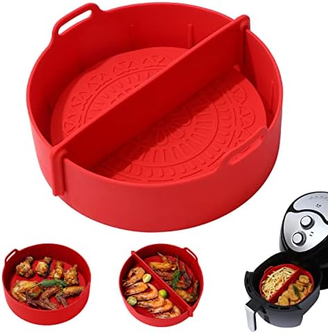 Air Fryer Silicone Dreines, Silicone Fryer Basket Pot reutilizável, alimentos seguros, resistentes ao calor e antiaderente