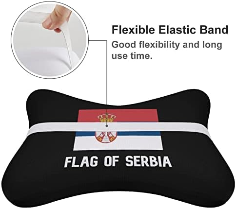 Bandeira de travesseiro de pescoço para carros de carro Sérvia, travesseiro de travesseiro de travesseiro