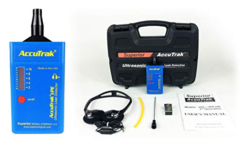 Superior AccuTrak VPE Ultrassonic Detector de vazamento Kit, inclui detector de vazamento de VPE, fone