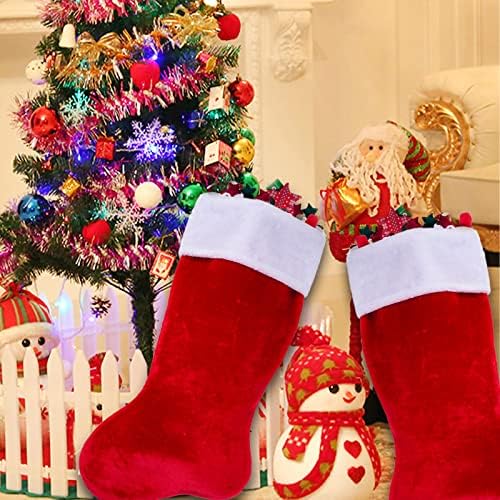 PORRUNNY 35 polegadas Jumbo sentiu meias de Natal de Natal personalizado para férias de férias em família lareira