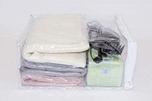 Sacos de armazenamento de vinil transparentes de 10 pacote 9 x 11 x 5 polegadas com zíper e bolso