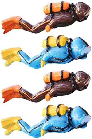 Patkaw Scuba Diver Toy Resin Diver Ação Figura: 4pcs Mini Scuba Diver Figure Miniatura Nadadores Miniatures