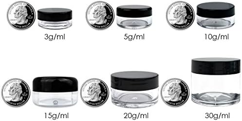 Beauticom 20 grama/20ml vazio claro pequeno recipiente redondo potes com tampas para maquiagem em pó,