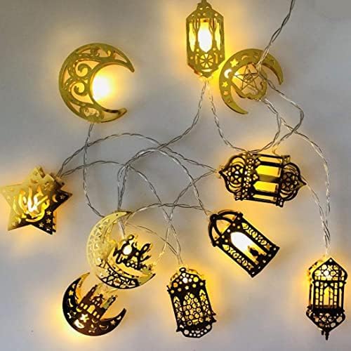 Kuyyyfds Fairy Lights Bather Operou, luzes de cordas LED Ramadan Muslim 1.65m Fairy Lights Operado pela Bateria
