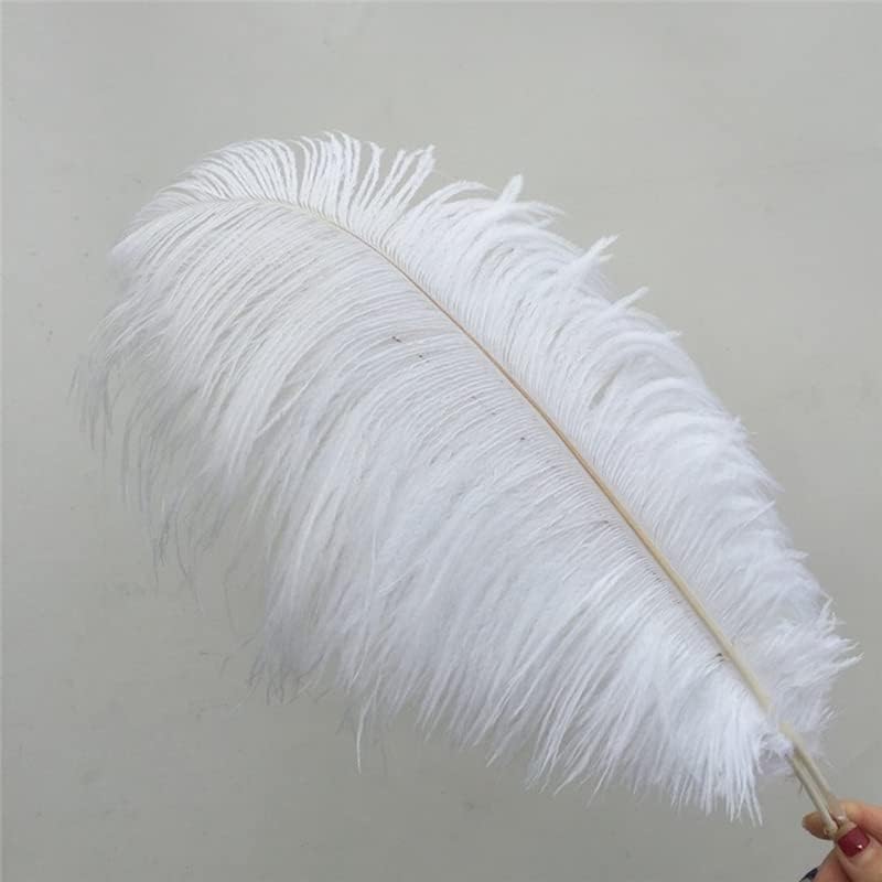 100pcs/lote de penas de avestruz branca natural para decoração de decoração de festas de festa decoração de penas