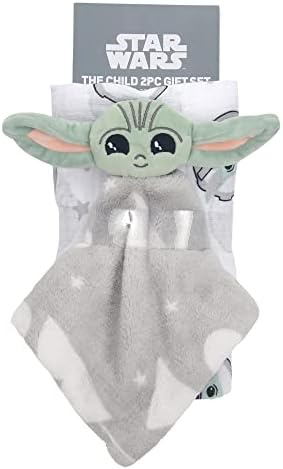 Lambs & Ivy Star Wars Baby Yoda/The Child Swaddle Planket & Lovey Gift Set