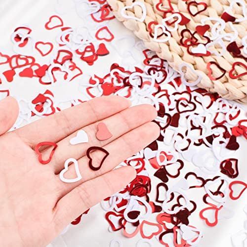Decorações do Dia dos Namorados de Urroma para mesas, confetes de confetes do coração Decorações de festas Confetes