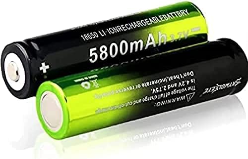 ACsons AA Bateria de lítio18650 3,7V 18650 Bateria recarregável, 5800mAh Baterias de grande capacidade para campainhas, lanternas, faróis e carros RC, 2 pacote, 6 pacote