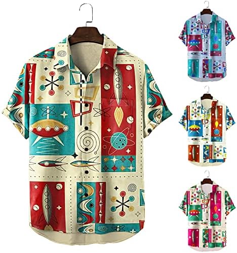 Xxbr camisetas vintage para homens estampa de manga curta camisa havaiana Button Summer Down Down Beach Breathable